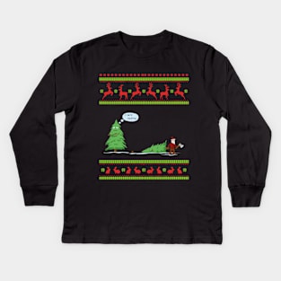 Funny Ugly Christmas Sweater Kids Long Sleeve T-Shirt